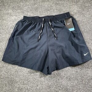 Nike DriFit Running Shorts Men's XL Black Reflective Brief Lined EUC 404618-010